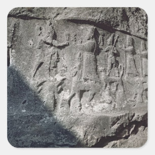 Detail der Kammerreliefs Quadratischer Aufkleber