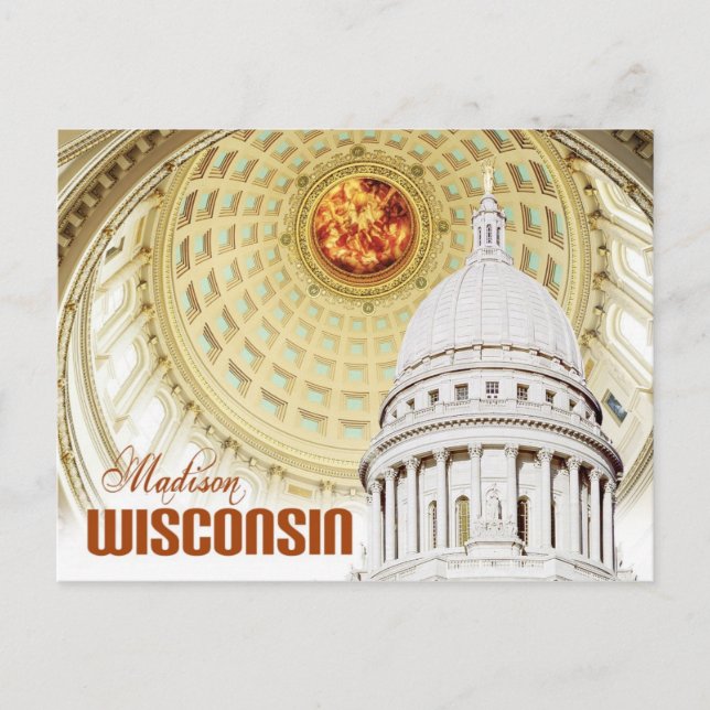Detail der Kuppel der Wisconsin-Staat-Hauptstadt Postkarte (Vorderseite)