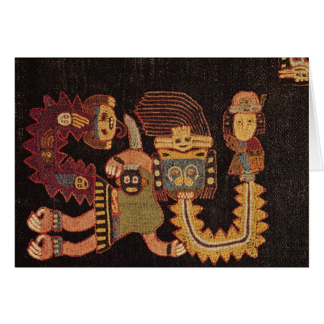 Detail des Beerdigungsstoffes, Paracas Stamm (Vorderseite (Horizontal))