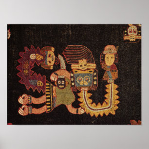 Detail des Beerdigungsstoffes, Paracas Stamm Poster