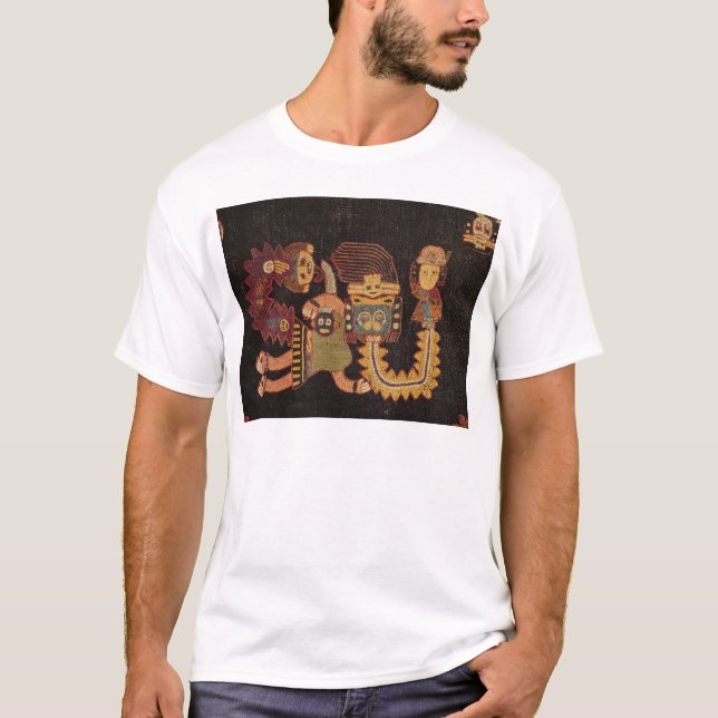 Detail des Beerdigungsstoffes, Paracas Stamm T-Shirt (Vorderseite)