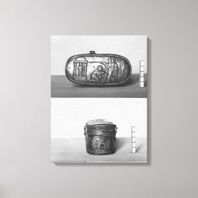 Detail des Deckels eines Pyxids Leinwanddruck (Vorderseite)