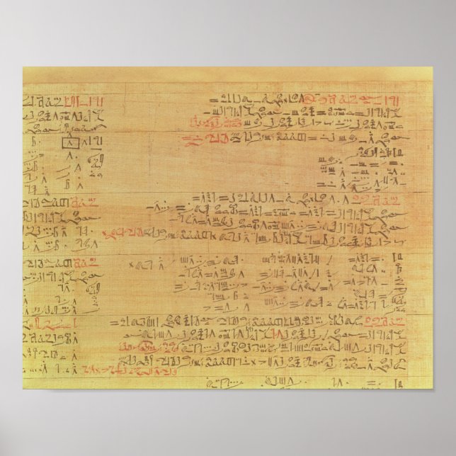 Detail des mathematischen Papyrus Rhind Poster (Vorne)