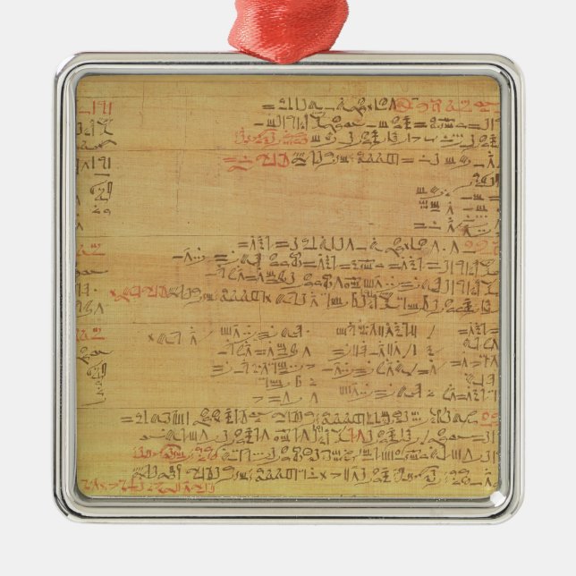 Detail des Rhind mathematischen Papyrusses Silbernes Ornament (Vorne)