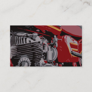 Detail des roten Motorrades Visitenkarte