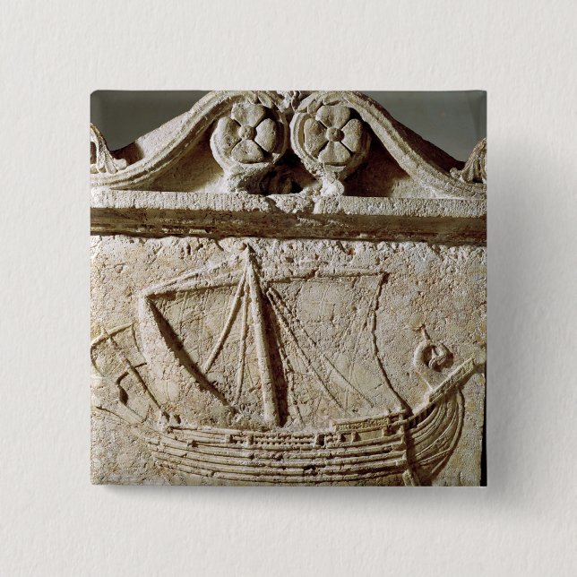 Detail des Schiffs-Sarkophags, von Sidon Button (Vorderseite)