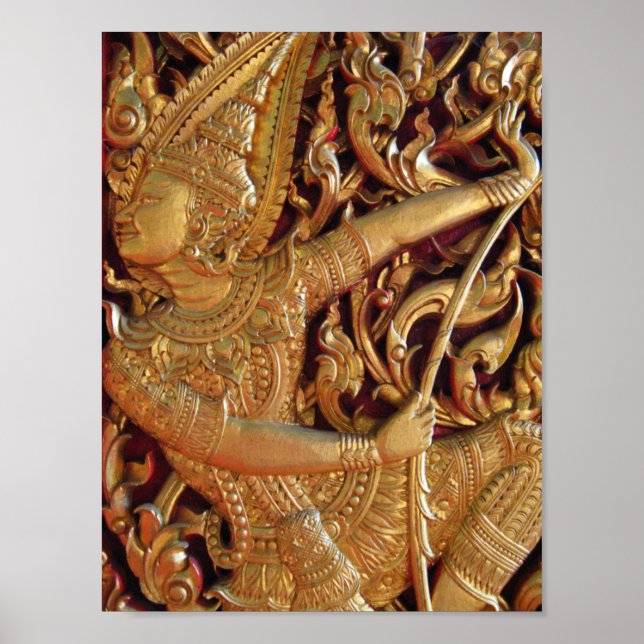 Detail des thailändisch-buddhistischen Tempels Poster (Vorne)