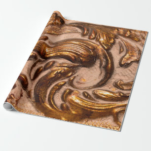 Detail des Zierbildes, Bronzefarben.  Geschenkpapier