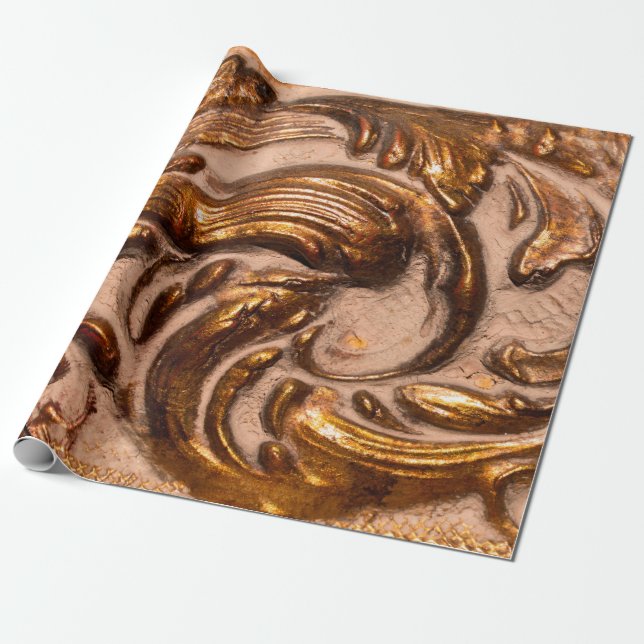 Detail des Zierbildes, Bronzefarben.  Geschenkpapier (Ungerollt)
