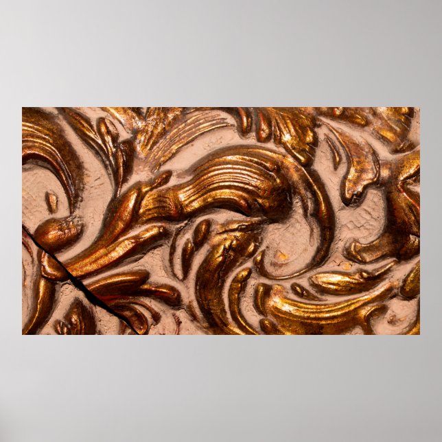 Detail des Zierbildes, Bronzefarben. Poster (Vorne)
