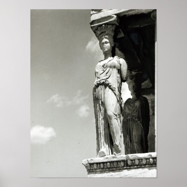 Detail einer Karikatur aus dem Erechtheion Poster (Vorne)