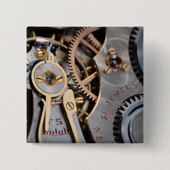 Detail einer Taschenuhr Button (Vorderseite)