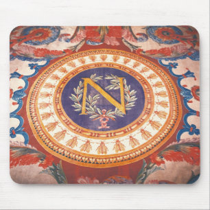 Detail einer Wolldecke mit dem "N" von Napoleon I Mousepad
