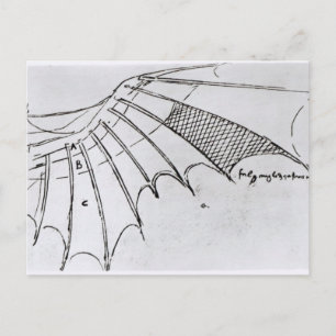 Detail eines mechanischen Flügels Postkarte