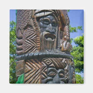 Detail Kanak Totem Pol, Noumea, Neu 2 Magnet