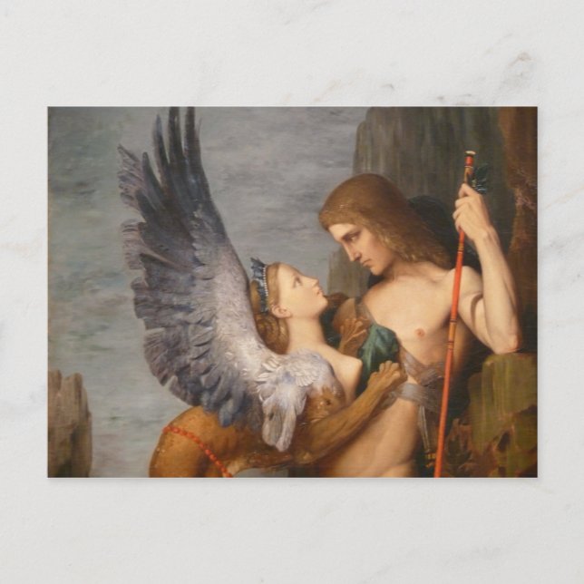 Detail Oedipus und Sphinx von Gustave Moreau Postkarte (Vorderseite)