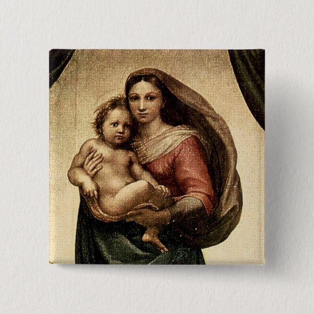 Detail RAPHAEL "Sistine Madonna" (circa 1513) Button (Vorderseite)