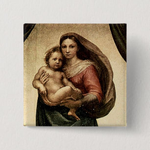 Detail RAPHAEL "Sistine Madonna" (circa 1513) Button