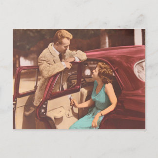 Détail vintage de la carte postale de Valentine de