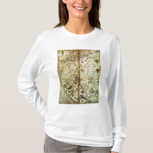 Detail von einer katalanischen Weltkarte T-Shirt