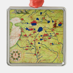 Detail von Europa und von Zentralasien Silbernes Ornament