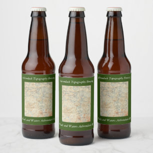 Detailansicht des Oberen Saranac Sees von der alte Bierflaschenetikett