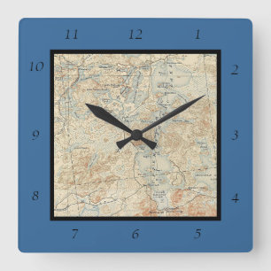Detailansicht des Oberen Saranac Sees von der alte Quadratische Wanduhr