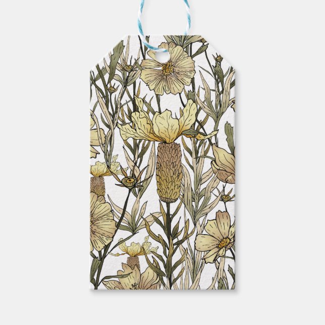 Detailed Floral Pattern Geschenkanhänger (Vorderseite)