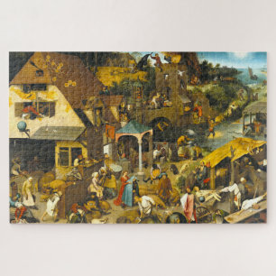 Detailed Pieter Brueghel "Dutch Proverbs" 1559,