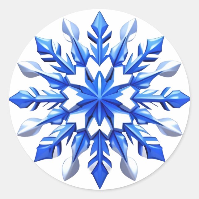 Detailed Snowflake Design Runder Aufkleber (Vorderseite)