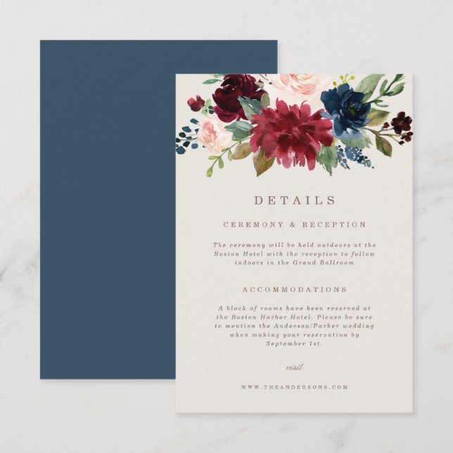 Detailkarte Fall Elegance Einladung (Vorne/Hinten)