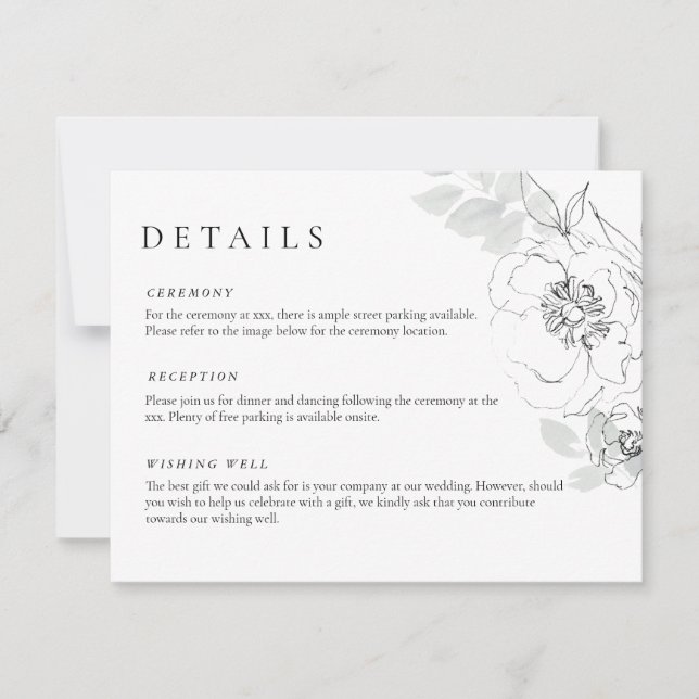Detailkarte für botanische Blumenbilder Einladung (Vorderseite)