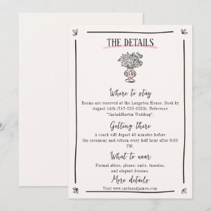 Detailkarte für die Augenbrauen mit rosa Hand Save The Date
