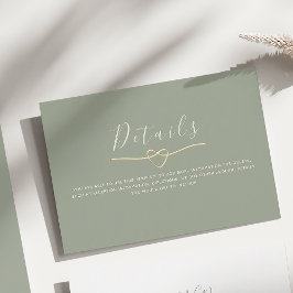 Detailkarte für grüne Hochzeiten mit Herz Begleitkarte