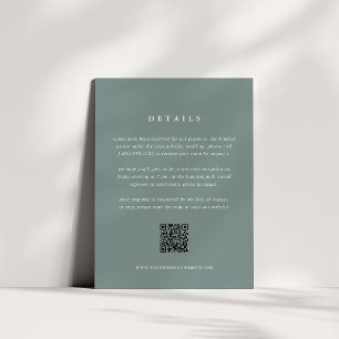 Detailkarte für grüne Hochzeiten mit QR-Code Begleitkarte