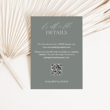 Detailkarte für grüne Hochzeiten mit QR-Code