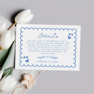 Detailkarte für handgeschriebene Hochzeitsdetails RSVP Karte