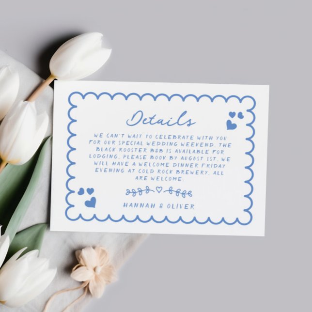 Detailkarte für handgeschriebene Hochzeitsdetails  RSVP Karte (Von Creator hochgeladen)