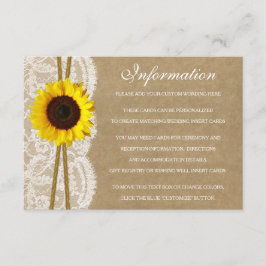 Detailkarte für Kraft, Spitze und Sonnenblumen Begleitkarte
