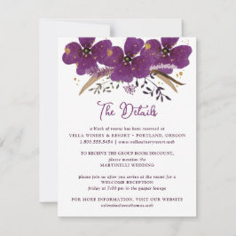 Detailkarte für Lila Aquarell-Blume Einladung