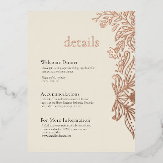 Detailkarte für Whimsical und Eleganza Foil Folie Einladungspostkarte