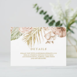 Detailkarte von Boho Tropical Driven Floral und Pa RSVP Karte