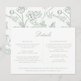 Detailkarte zum Hochzeitsschreiben der grünen Blüt Einladung