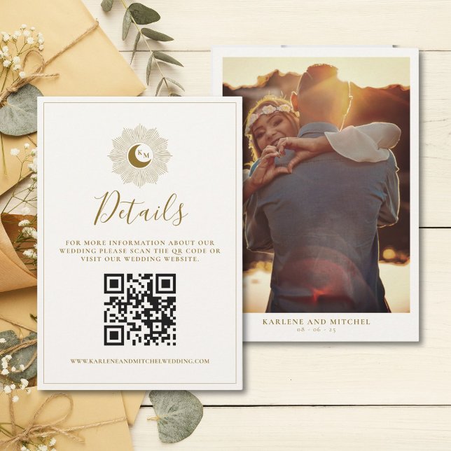 Detailkarte zum Sun- und Moon-Timeless-QR-Code RSVP Karte (Von Creator hochgeladen)