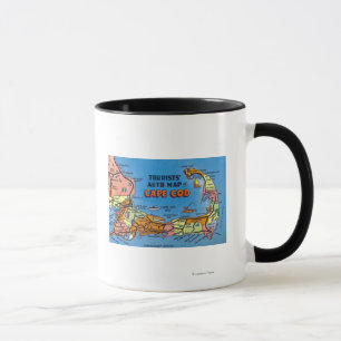 Detaillierte Auto-Karte von Cape Cod Tasse