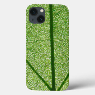 Detaillierte Betrachtung eines grünen Leaf Case-Mate iPhone Hülle