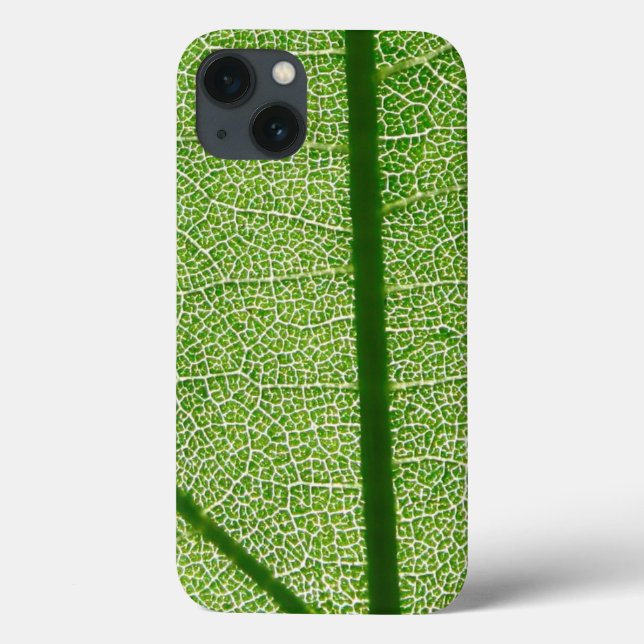 Detaillierte Betrachtung eines grünen Leaf Case-Mate iPhone Hülle (Rückseite)