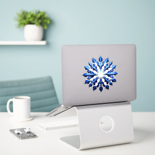 Detaillierte blaue Schneeflocke Aufkleber