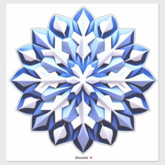Detaillierte Blaue Schneeflocke Aufkleber