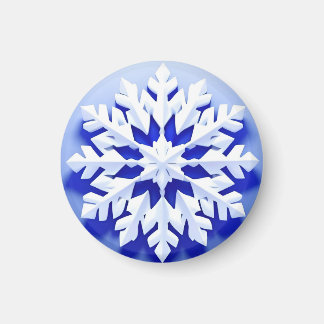 Detaillierte Blaue Schneeflocke Magnet